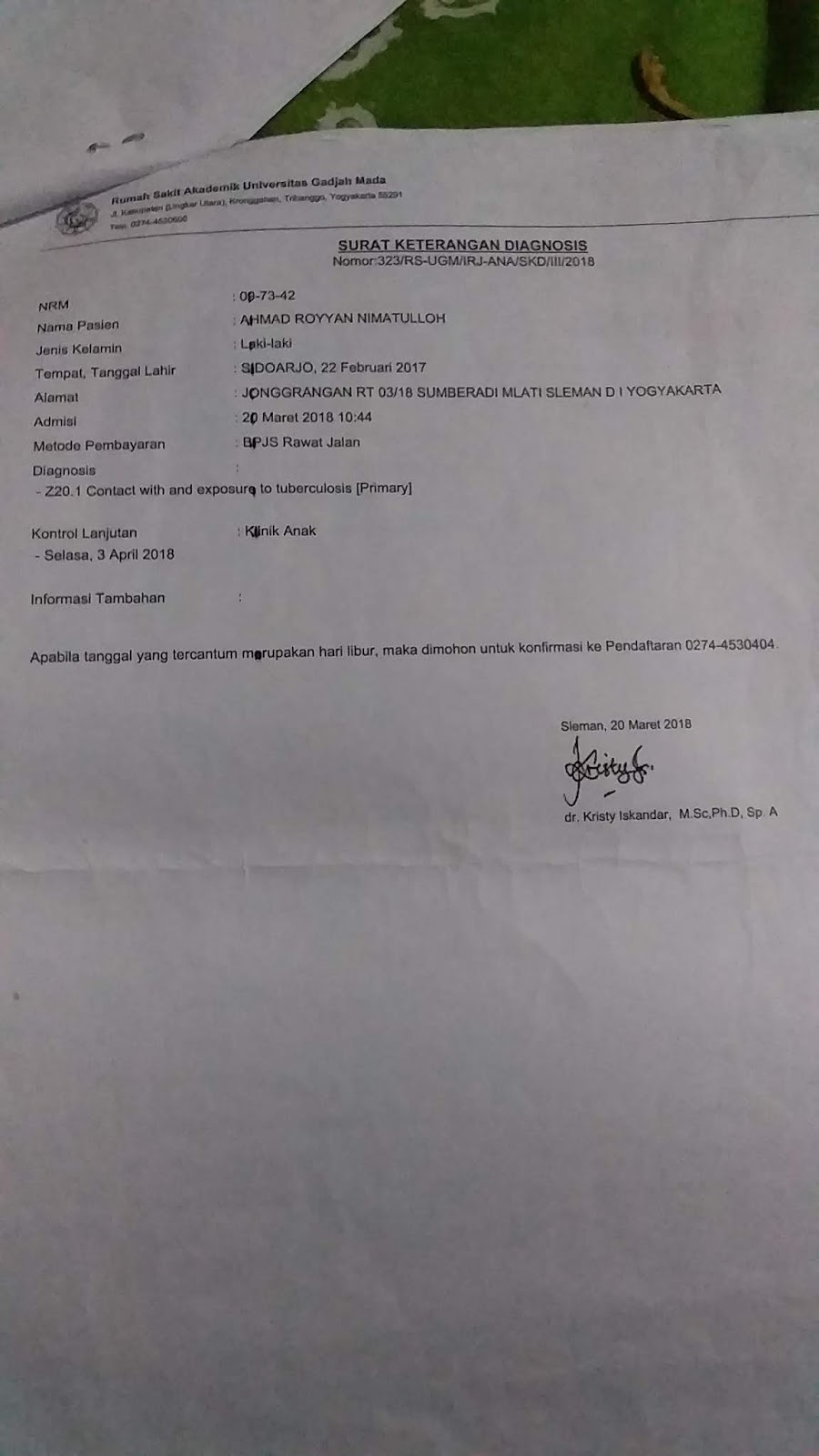 Detail Contoh Diagnosa Dokter Nomer 10