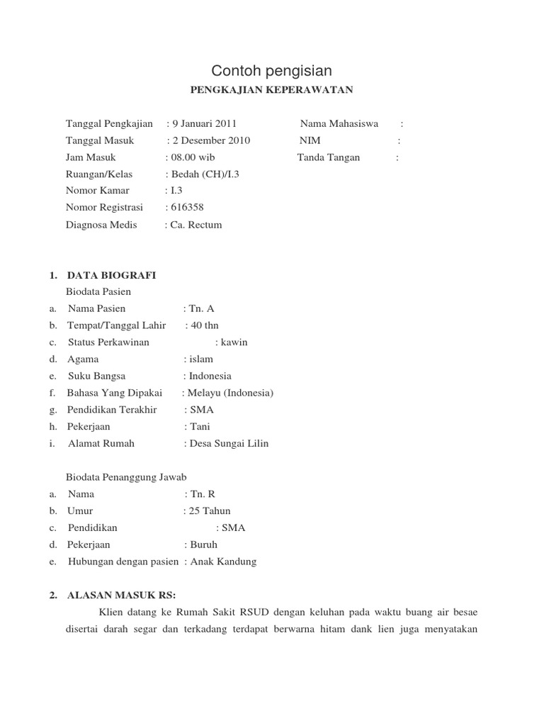 Detail Contoh Diagnosa Medis Nomer 22