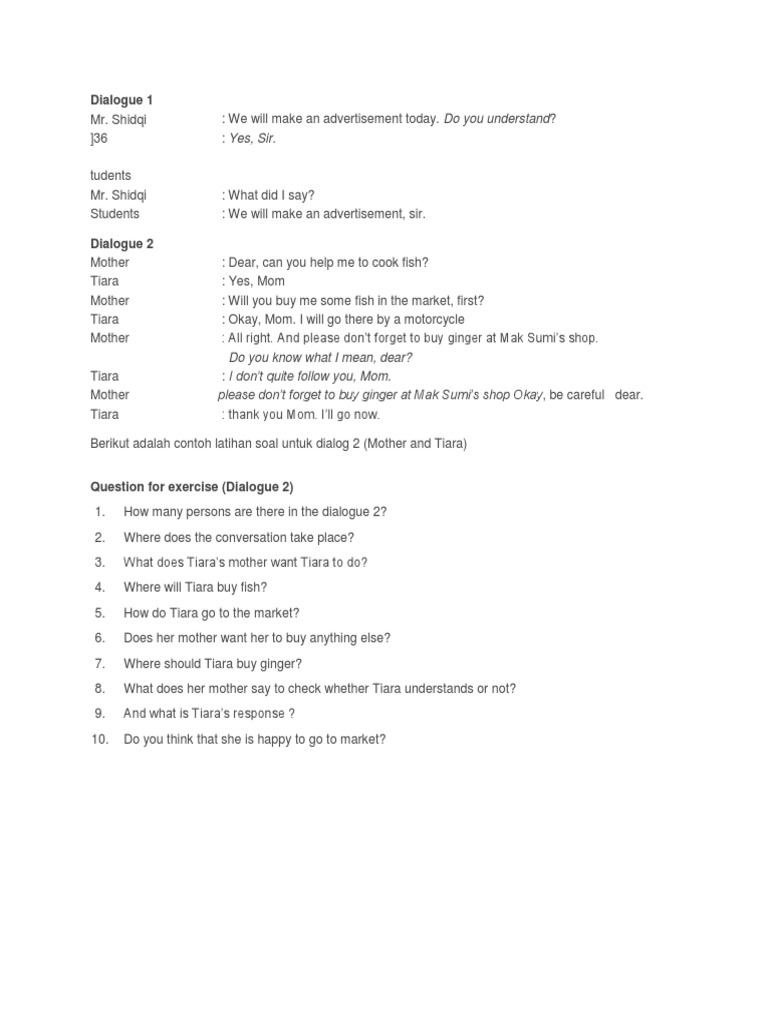 Detail Contoh Dialog Checking For Understanding Nomer 17