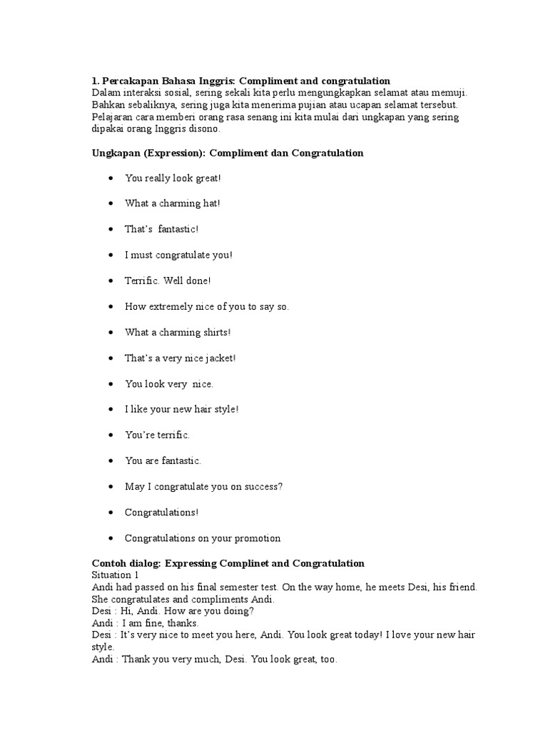 Detail Contoh Dialog Expressing Compliment Nomer 25