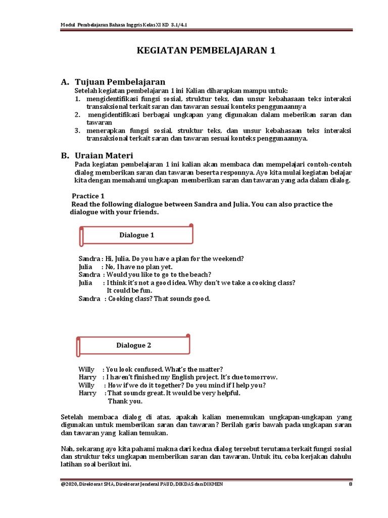 Detail Contoh Dialog Expressing Suggestion Nomer 46