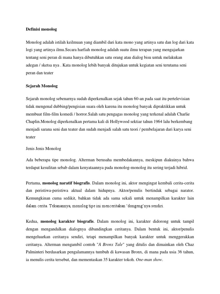 Detail Contoh Dialog Monolog Nomer 27