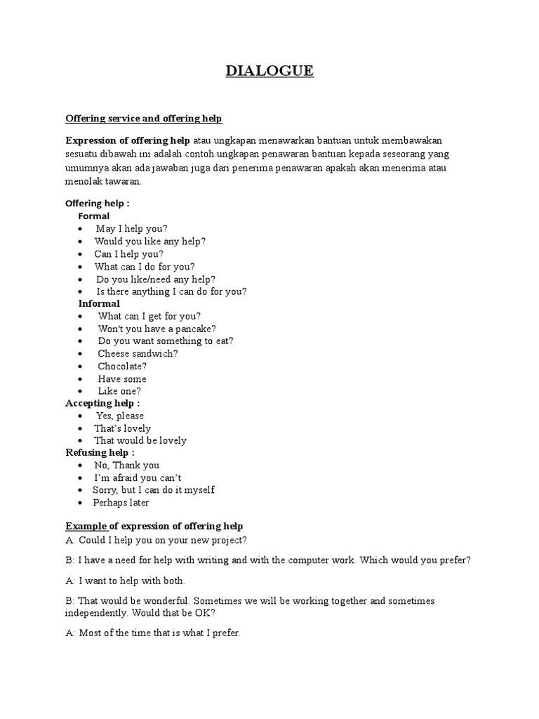 Detail Contoh Dialog Offering Help Nomer 28