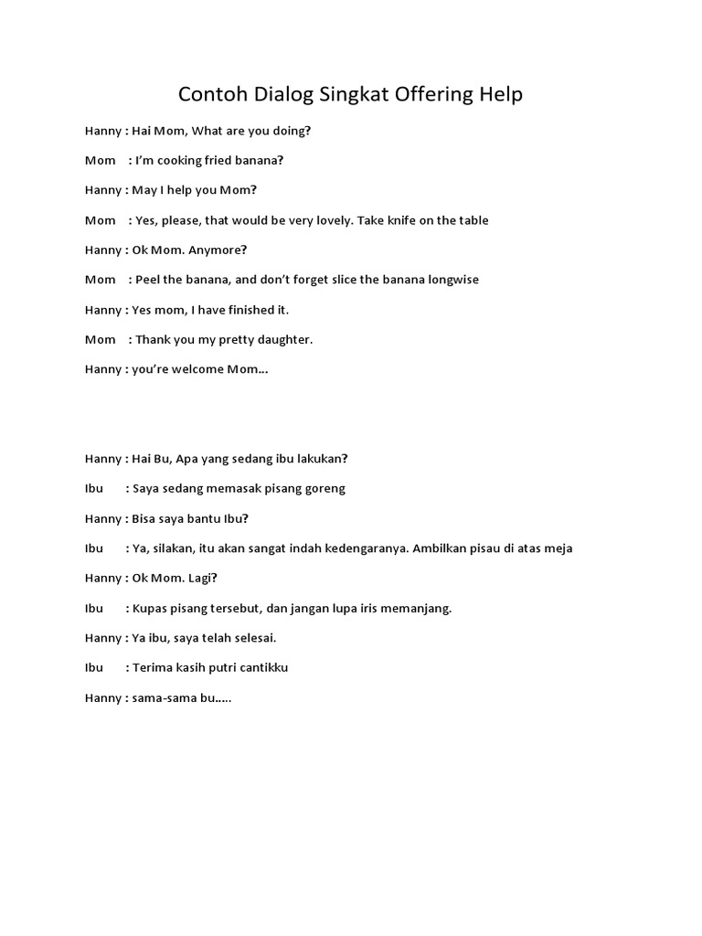 Detail Contoh Dialog Offering Singkat Nomer 7