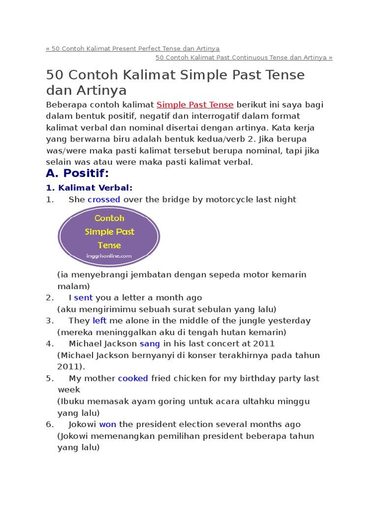 Detail Contoh Dialog Simple Past Tense Dan Present Perfect Tense Nomer 15