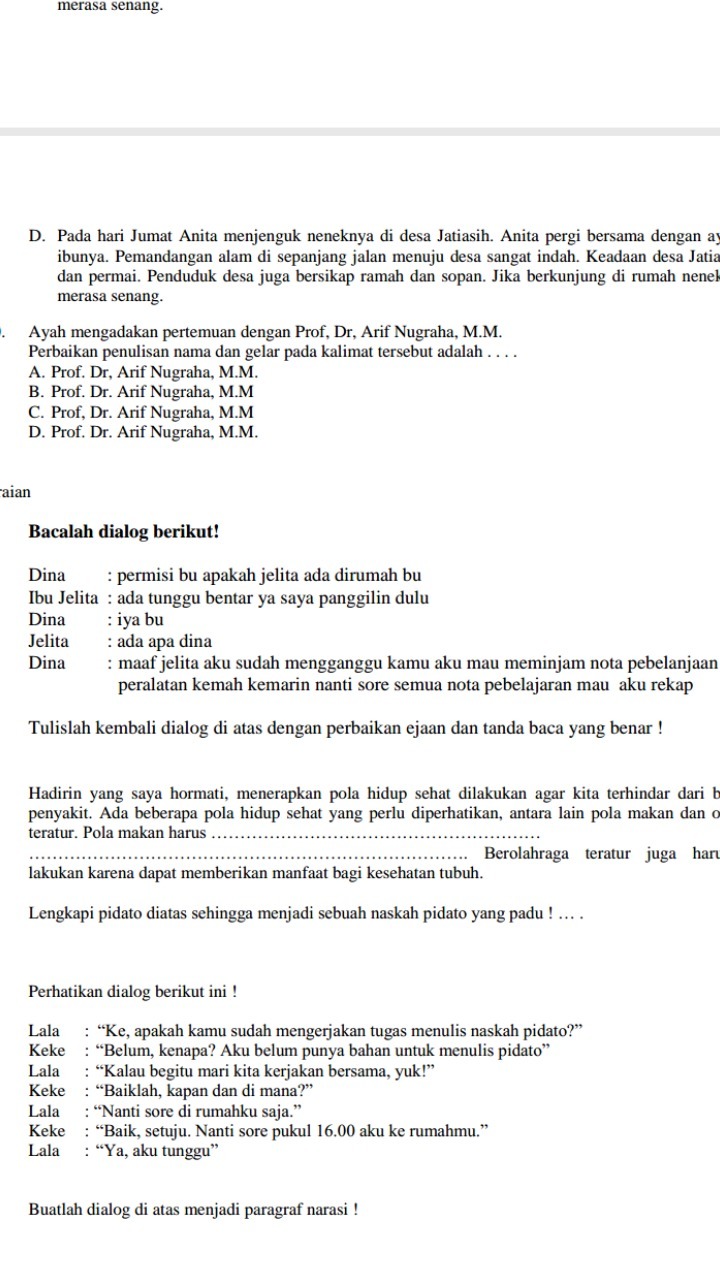 Detail Contoh Dialog Yang Benar Nomer 12