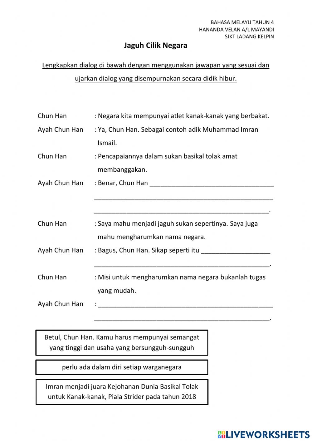 Detail Contoh Dialog Yang Benar Nomer 48