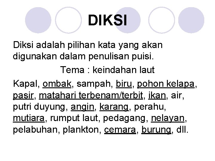 Detail Contoh Diksi Puisi Nomer 22