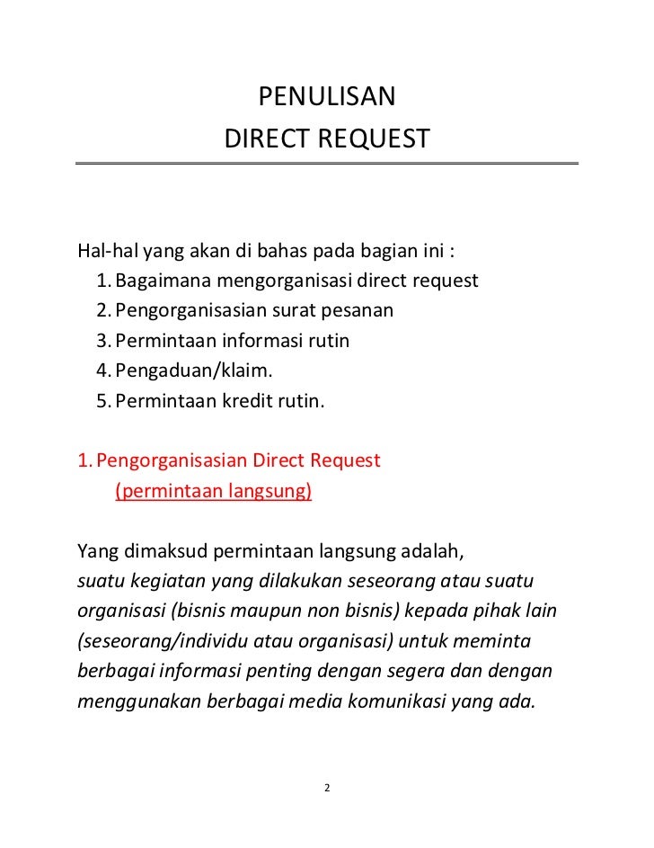 Detail Contoh Direct Request Nomer 2