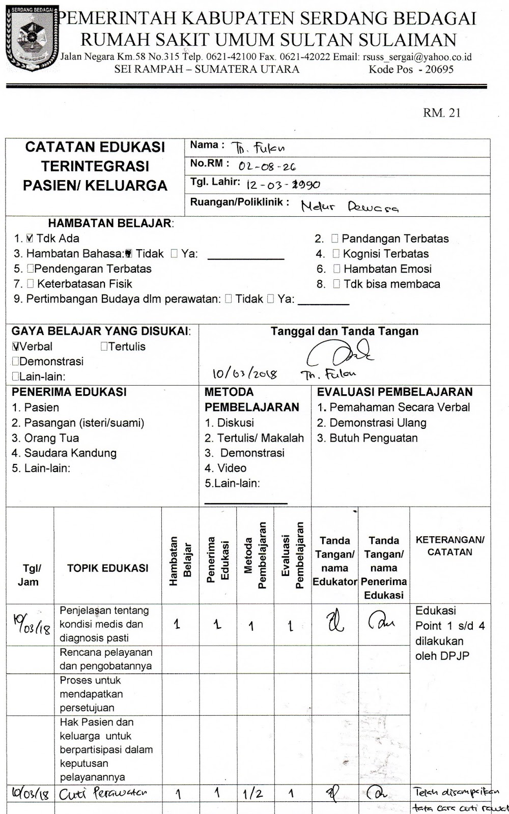 Detail Contoh Discharge Planning Nomer 28