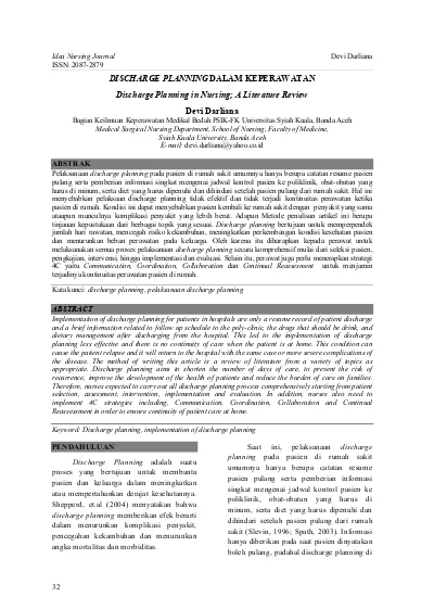 Detail Contoh Discharge Planning Nomer 30