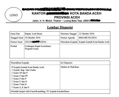 Detail Contoh Disposisi Surat Nomer 20