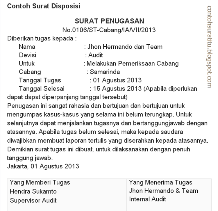 Detail Contoh Disposisi Surat Nomer 7