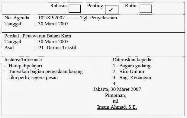 Detail Contoh Disposisi Surat Nomer 8