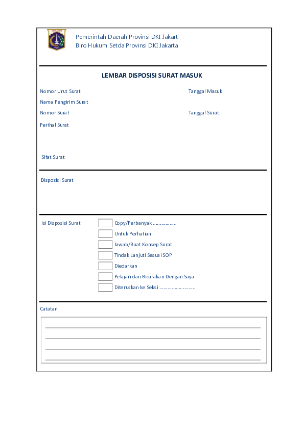 Detail Contoh Disposisi Surat Masuk Nomer 13