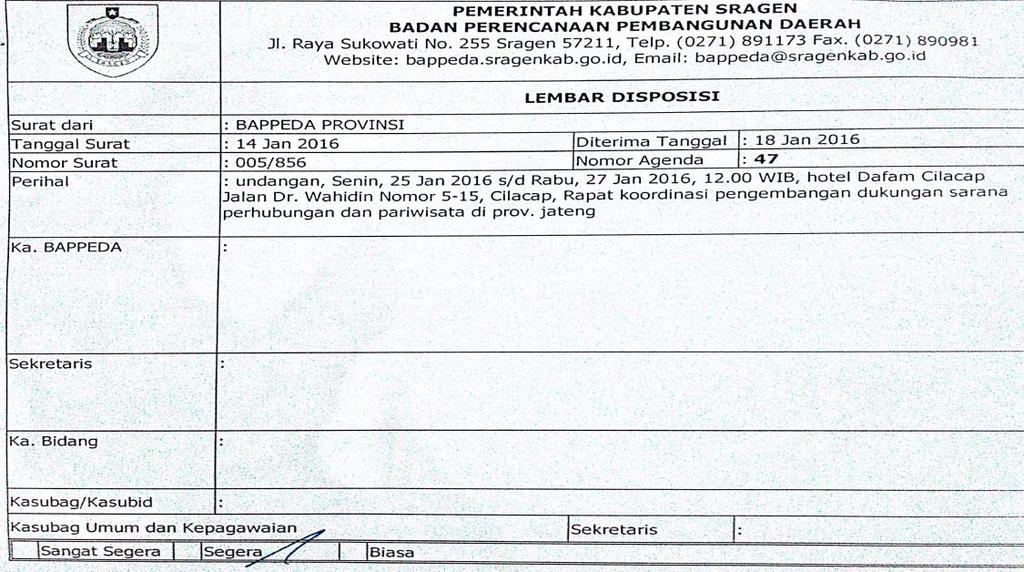 Detail Contoh Disposisi Surat Masuk Nomer 27