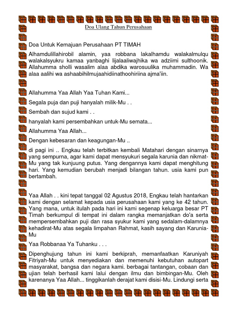 Detail Contoh Doa Ulang Tahun Nomer 2