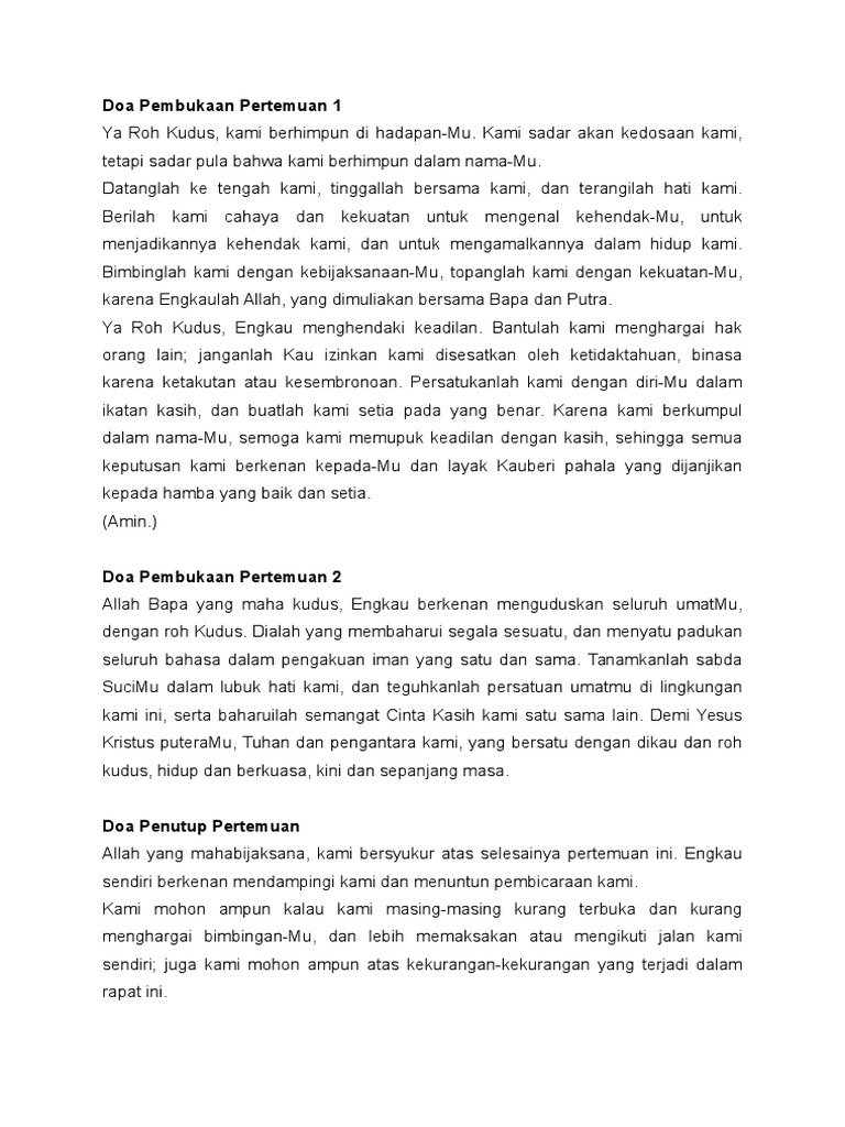 Detail Contoh Doa Umat Katolik Nomer 21