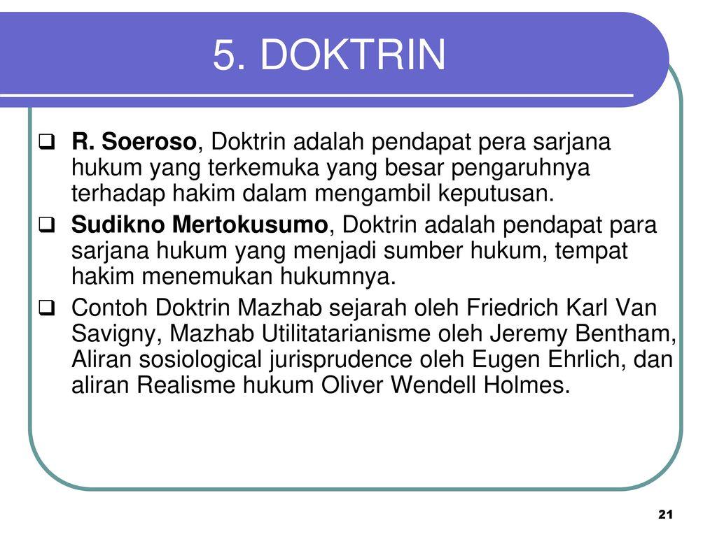 Detail Contoh Doktrin Hukum Nomer 5