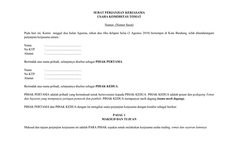 Detail Contoh Dokumen Kontrak Nomer 39