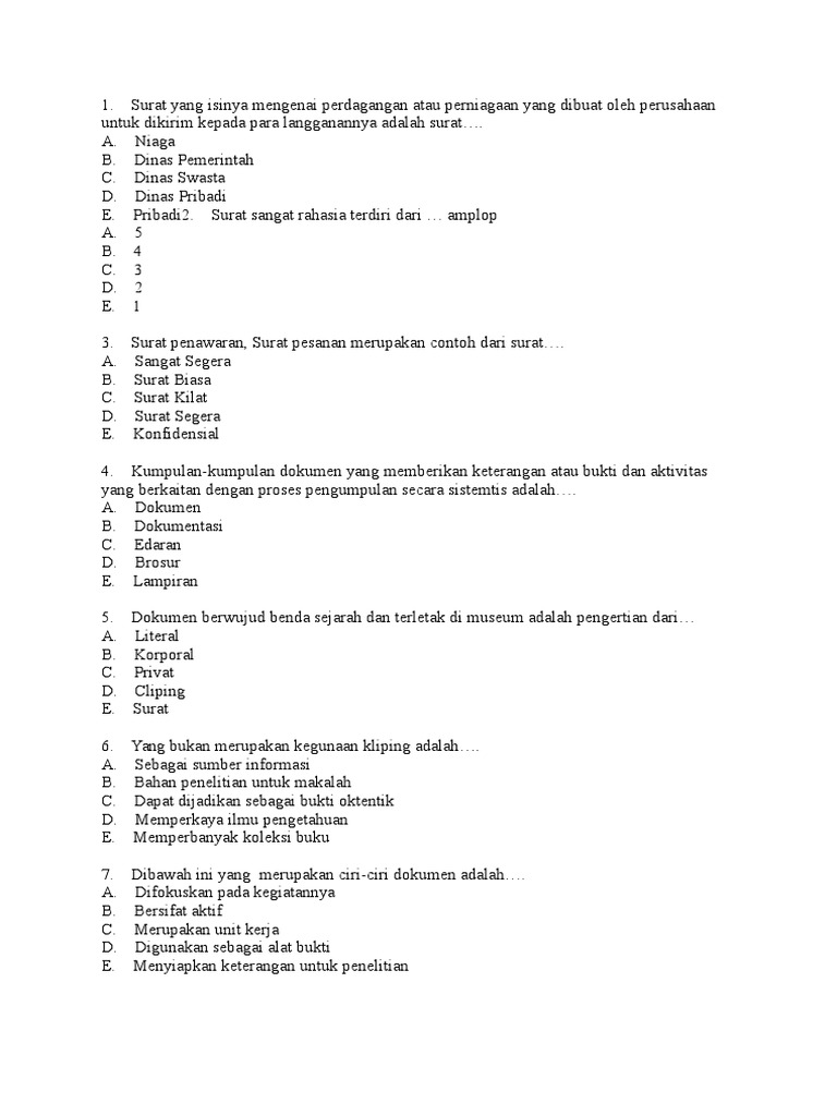 Detail Contoh Dokumen Literal Nomer 14