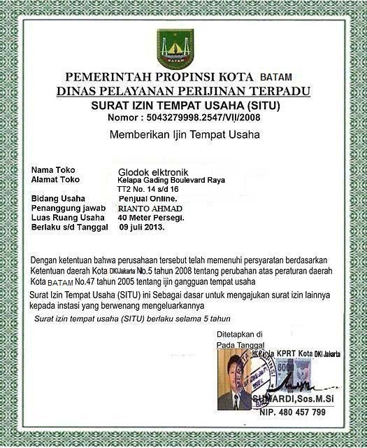 Detail Contoh Dokumen Surat Izin Tempat Usaha Nomer 10