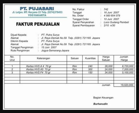 Detail Contoh Dokumen Transaksi Nomer 7