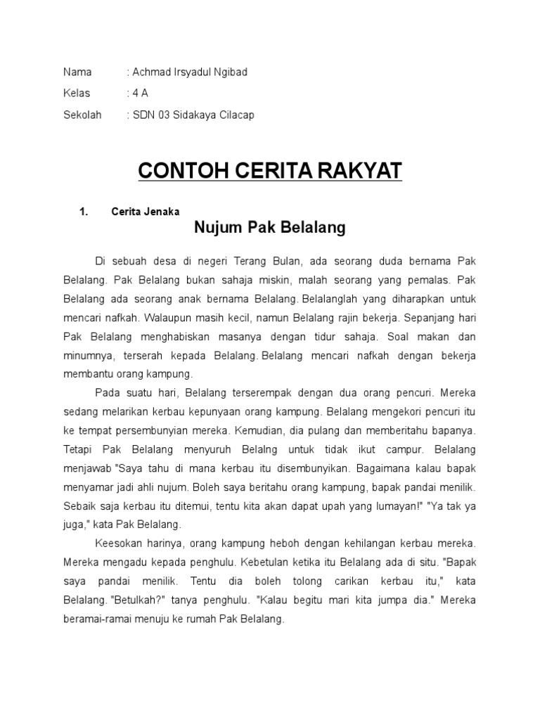 Detail Contoh Dongeng Jenaka Nomer 47