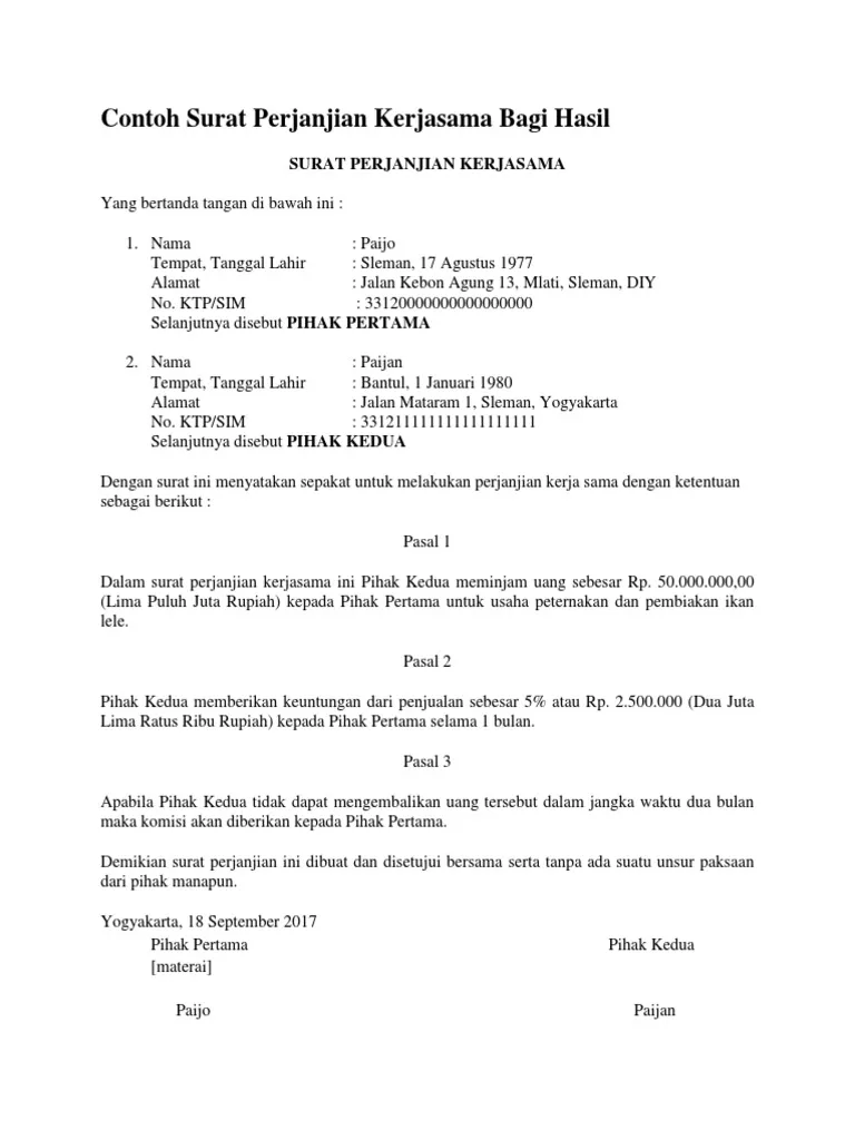 Detail Contoh Draft Mou Nomer 21