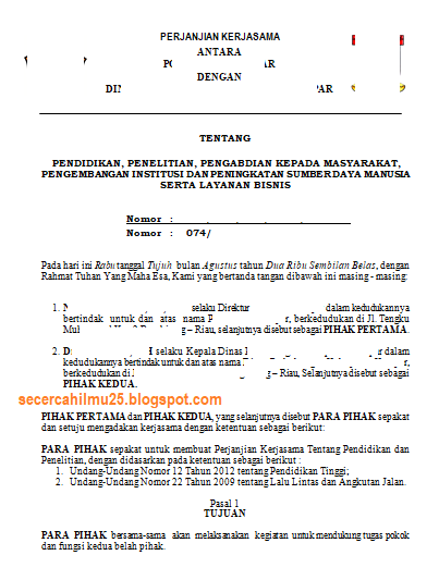 Detail Contoh Draft Mou Nomer 29