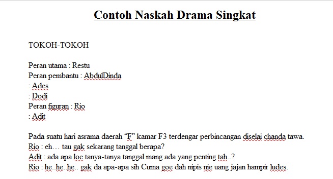 Detail Contoh Drama Pendek Nomer 27