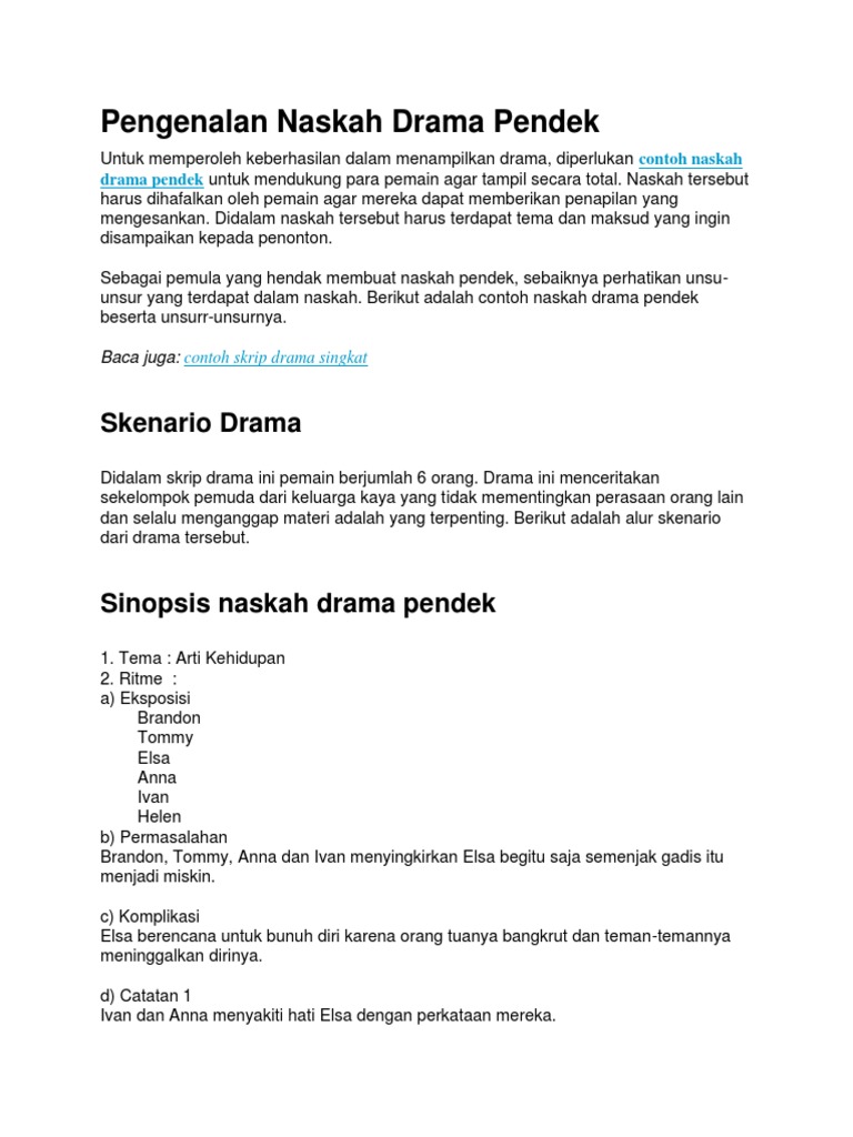 Detail Contoh Drama Pendek Nomer 43