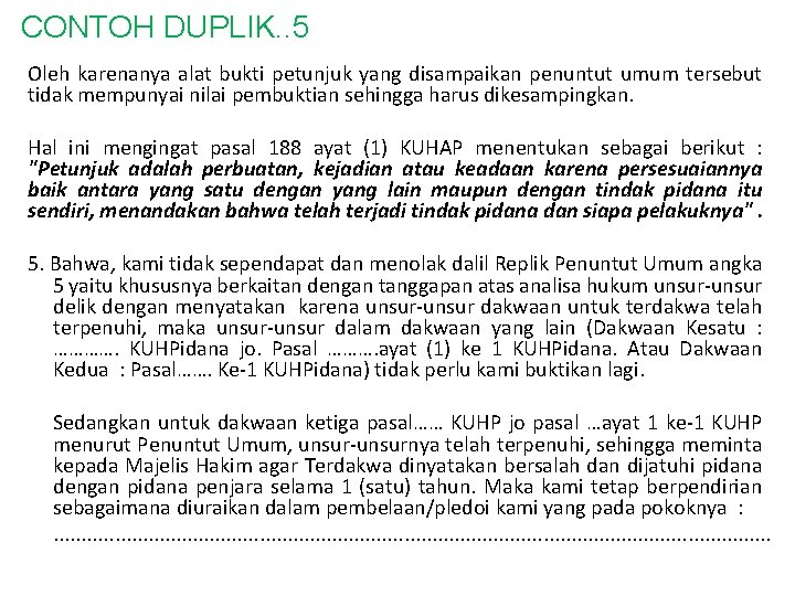 Detail Contoh Duplik Pidana Nomer 20