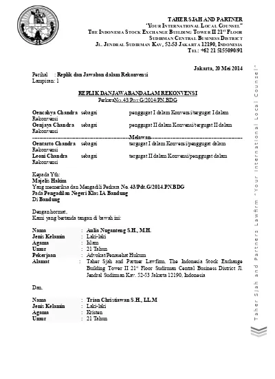 Detail Contoh Duplik Pidana Nomer 36