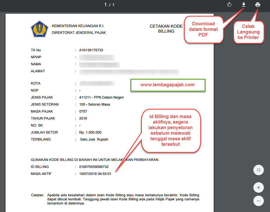 Detail Contoh E Billing Nomer 29