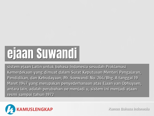 Detail Contoh Ejaan Soewandi Nomer 24