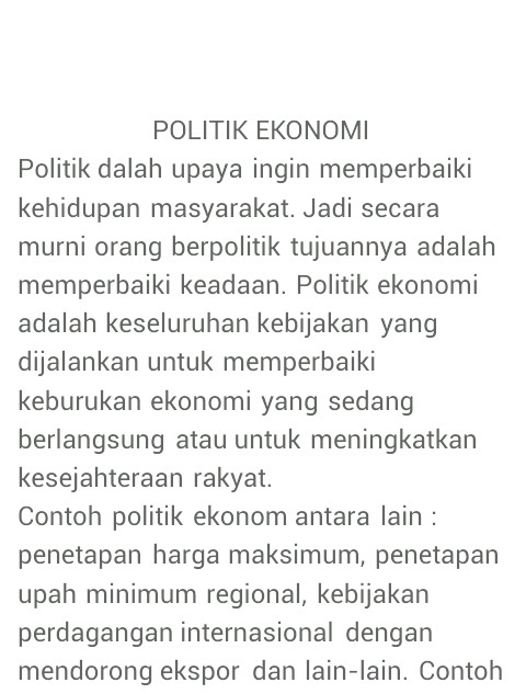 Detail Contoh Ekonomi Politik Nomer 16