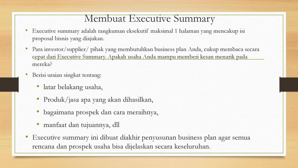 Detail Contoh Eksekutif Summary Nomer 53