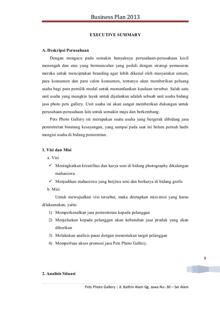 Detail Contoh Eksekutif Summary Nomer 7