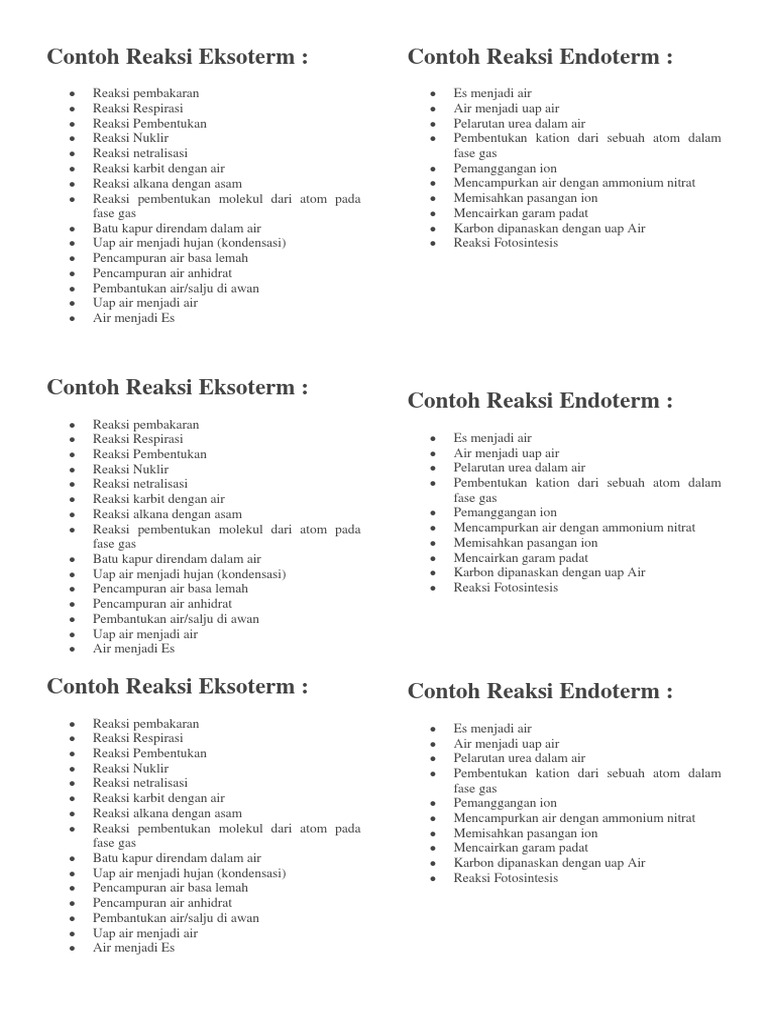 Detail Contoh Eksoterm Dan Endoterm Nomer 41