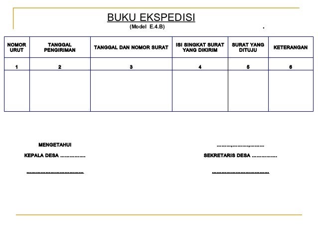 Contoh Ekspedisi Surat Keluar - KibrisPDR