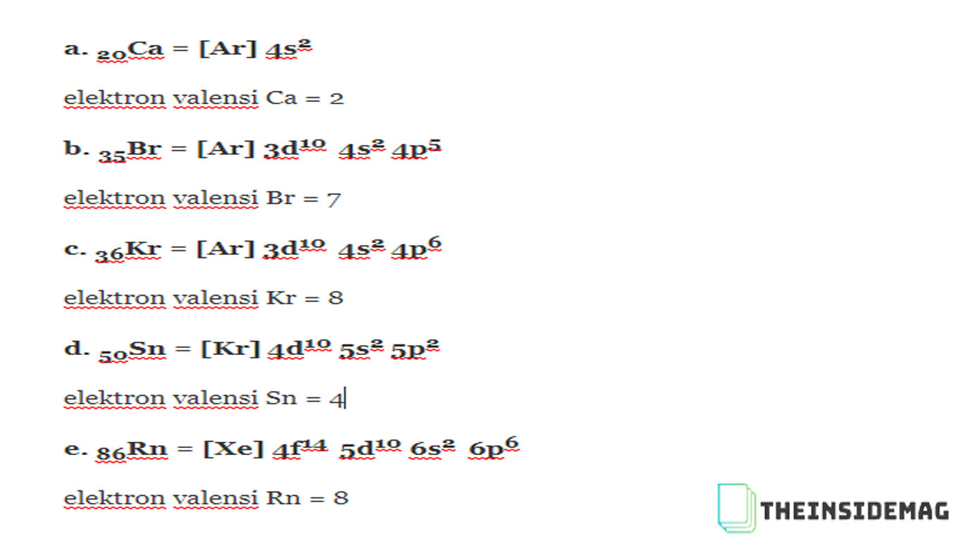 Detail Contoh Elektron Valensi Nomer 5