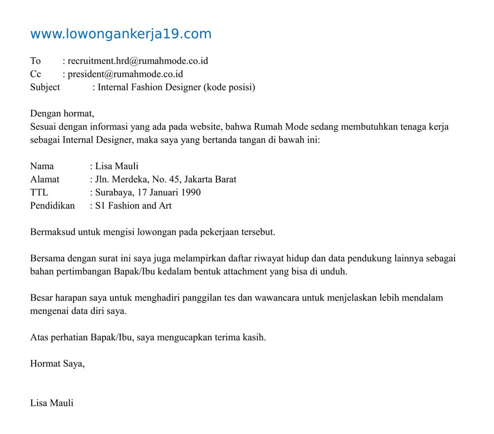 Detail Contoh Email Formal Nomer 26