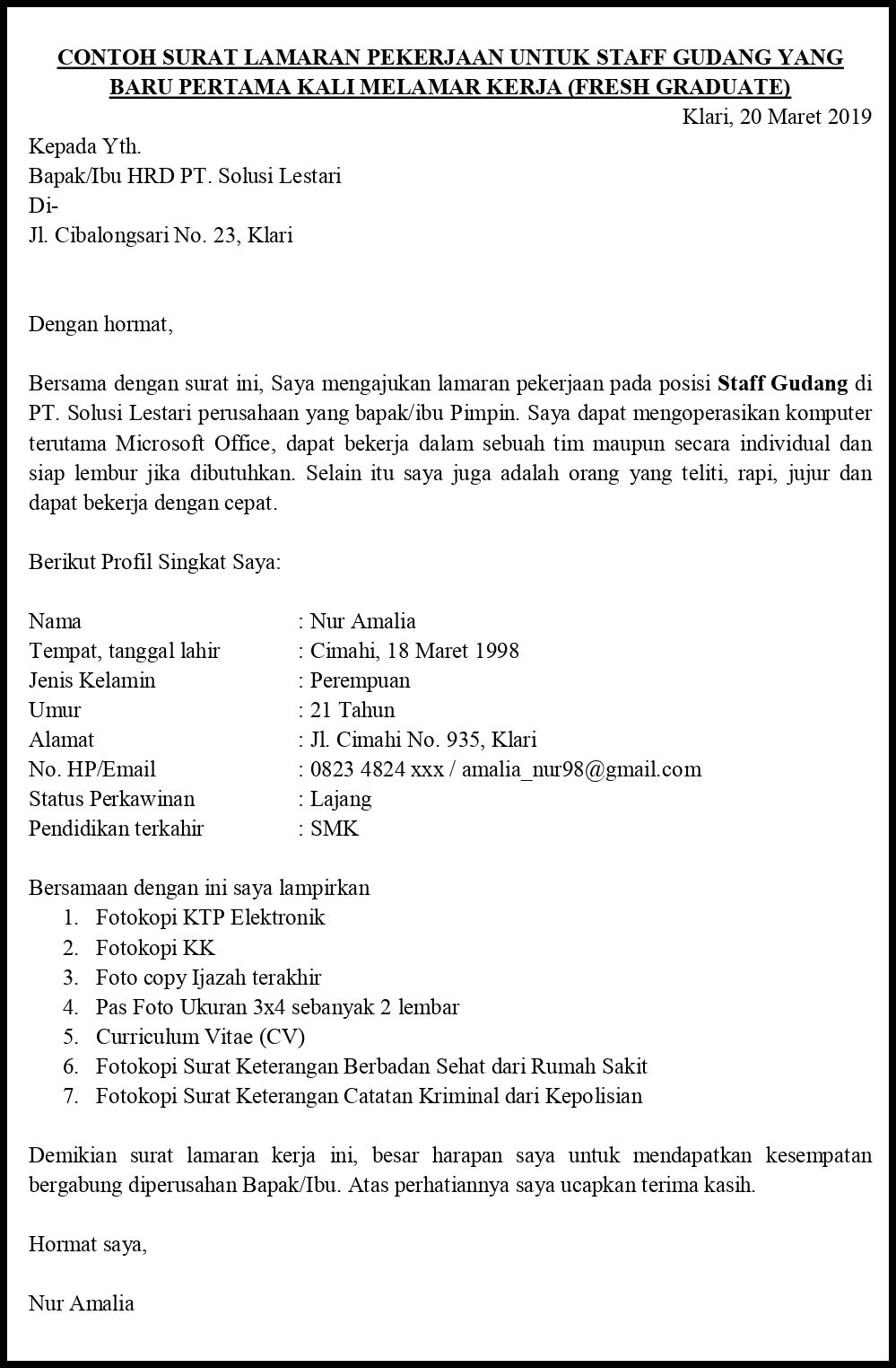 Detail Contoh Email Lamaran Pekerjaan Nomer 30