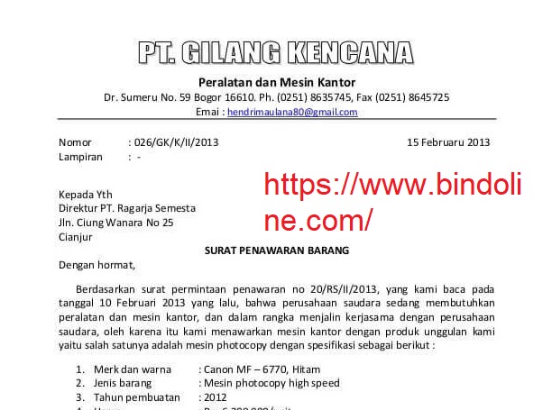 Detail Contoh Email Penawaran Nomer 45