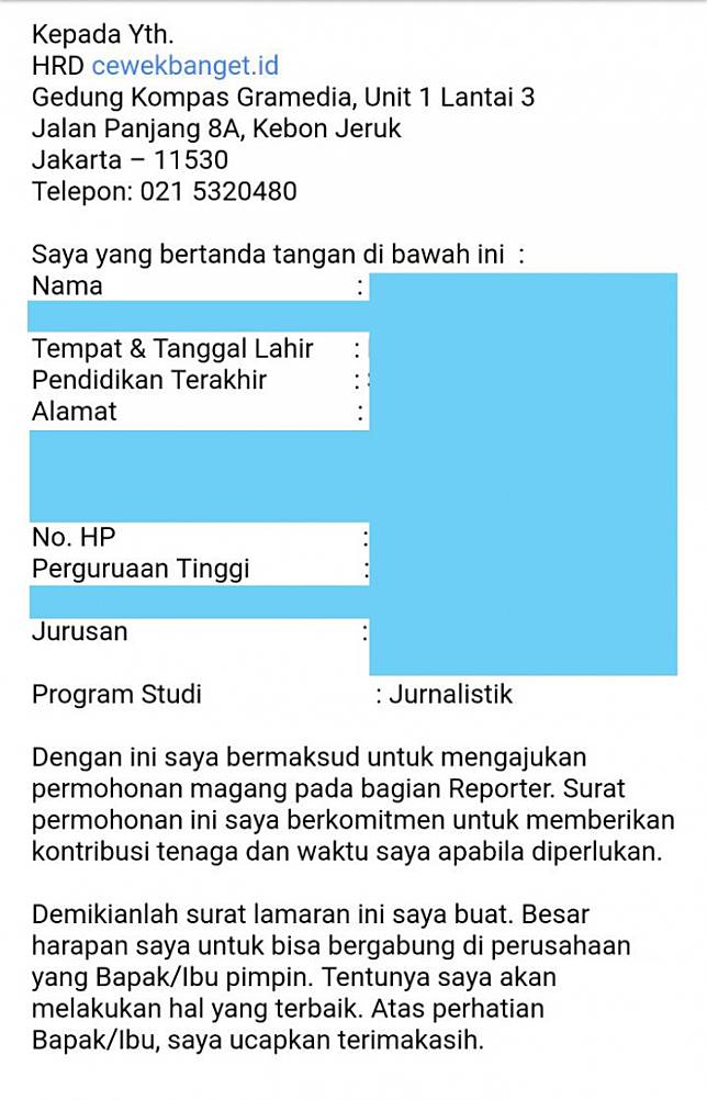 Detail Contoh Email Permohonan Magang Nomer 33