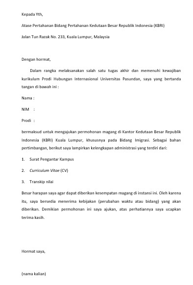 Detail Contoh Email Permohonan Magang Mahasiswa Nomer 51
