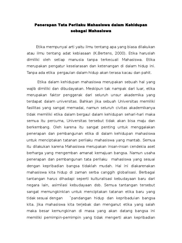 Detail Contoh Essay 500 Kata Nomer 2