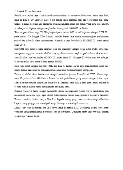 Detail Contoh Essay Beasiswa Nomer 4