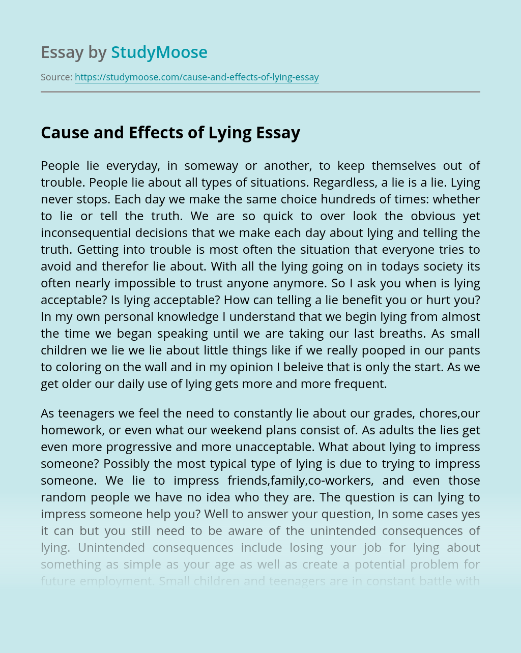 Detail Contoh Essay Cause And Effect Nomer 9